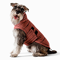Куртка-пуховик для собак Noble Pet Bobby, теплий жилет, попона на липучці, теракот