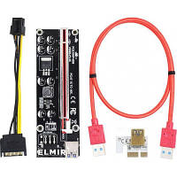 Райзер Dynamode PCI-E x1 to 16x 60cm USB 3.0 Red Cable SATA to 6Pin Power v. RX-riser 009S Plus d