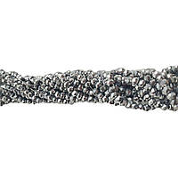 Бусины хрустальные (Рондель) 2 мм пачка 185-190 шт, цвет - серебро металлик