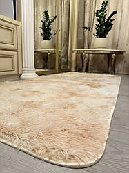 Хутряний ворсистий приліжковий килимок Травка 90х200 з довгим ворсом