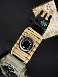 Годинник наручний Patriot 005 Тризуб золото Army Green Паракордовий ремінець Khaki + Коробка., фото 5