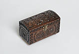 Подарункова красива шкатулка ручної роботи з натурального дерева 9*18 см, фото 3