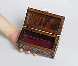Подарункова красива шкатулка ручної роботи з натурального дерева 9*18 см, фото 6