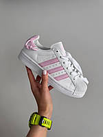 Женские кроссовки ADIDAS SUPERSTAR WHITE / PINK KNOTTED ROPE premium адидас суперстар кожа белые розовые