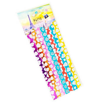 Набір стрічок з паперу Sultani 28шт 25*1,2см З блискітками та орнаментом ST-4462