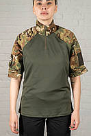 Военная рубашка multicam боевая рип-стоп женская армейская уставная убакс мультикам с коротким рукавом зсу WEQ