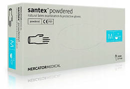 Рукавички латексні М SANTEX 50 шт./пач.