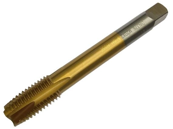 Мітчик машинно-ручний М12х1 HSS-E (Р6М5К5) ISO529 TiN для наскрізних отворів