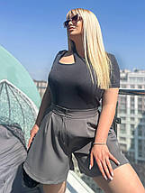 Шорти жіночі з костюма з кишенями літо великі розміри, фото 3