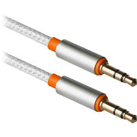 Кабель мультимедийный AUX Audio 3.5mm M/M 1.2m JACK01-03 white Defender 87513 d