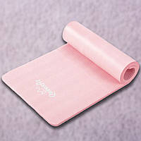 Коврик (мат) для йоги и фитнеса Queenfit NBR 1,5 см розовый. Фитнес коврик. Йога мат. Спортивный коврик.