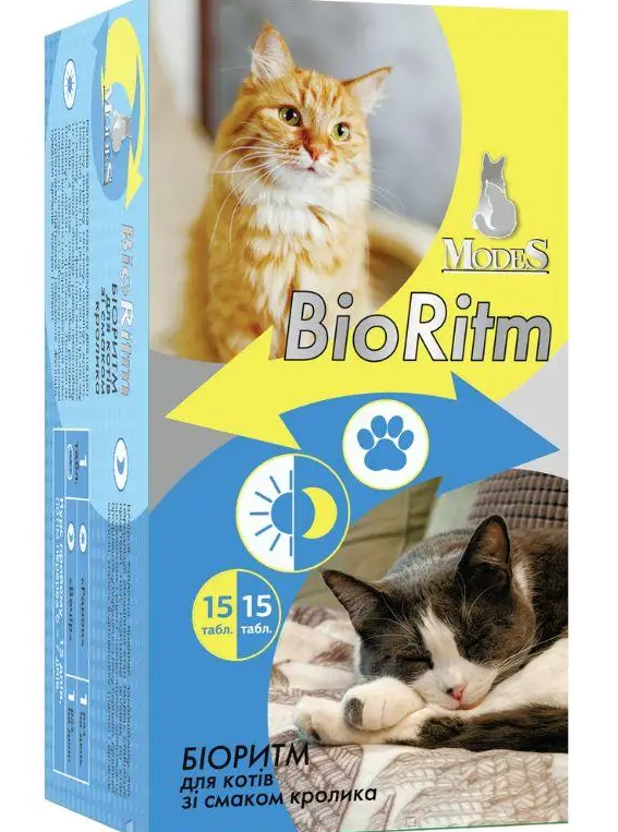 Комплекс вітамінів та мінералів Modes BioRitm для котів зі смаком кролика - 30 шт