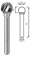 Борфреза сферическая PROFITOOL - 8х6х52х6 мм (D08086-3)