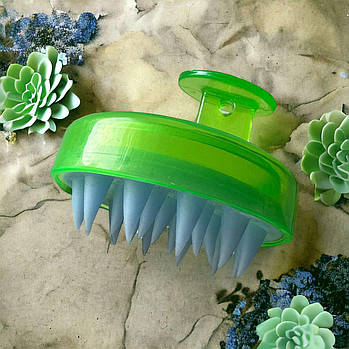 Силіконова щітка-масажер для миття голови Comair Салатова