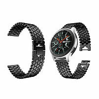 Ремінець металевий для годинника 22 мм Bead design Type R Black, фото 9
