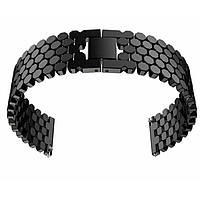 Ремінець металевий для годинника 22 мм Bead design Type R Black, фото 4