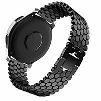 Ремінець металевий для годинника 22 мм Bead design Type R Black, фото 7