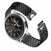 Ремінець металевий для годинника 22 мм Bead design Type R Black, фото 8