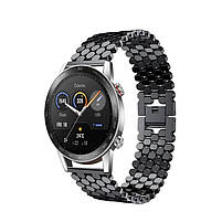 Ремінець металевий для годинника 22 мм Bead design Type R Black, фото 10