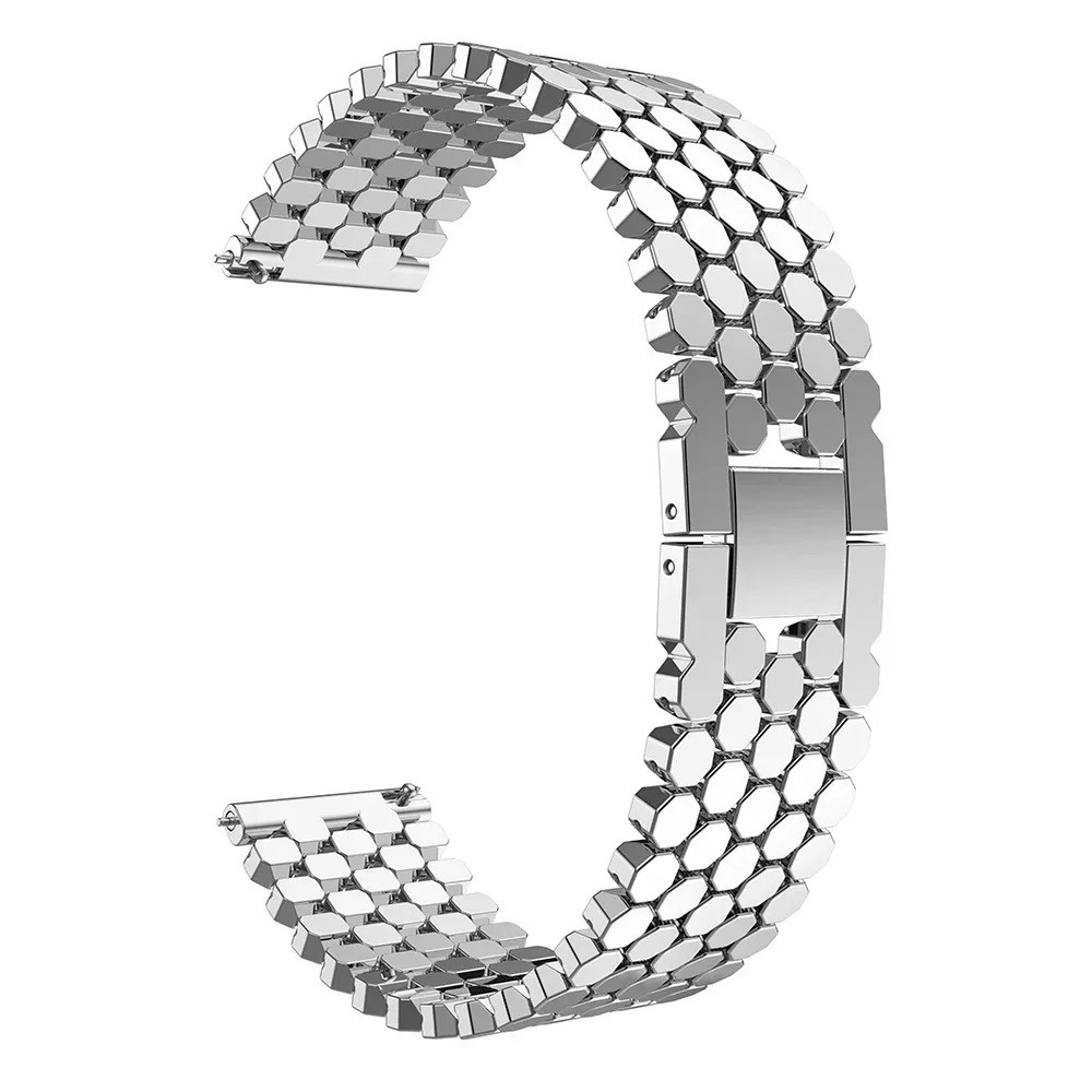 Ремінець металевий для годинника 20 мм Bead design Type R Silver