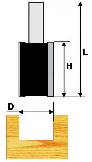 Фреза пазова пряма FIT ф6х20х58мм хв.8мм (арт.36638), фото 1