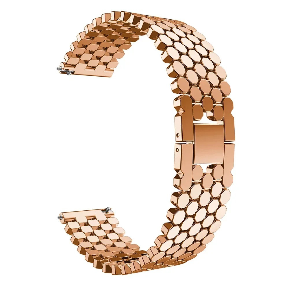 Ремінець металевий для годинника 20 мм Bead design Type R Rose gold