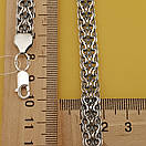 Срібний браслет чоловічий широкий подвійний струмок. Ширина 8 мм. Довжина 23,5 см, фото 5