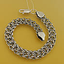 Срібний браслет чоловічий широкий подвійний струмок. Ширина 8 мм. Чорнене срібло 925. Довжина 19 см, фото 7