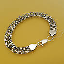 Срібний браслет чоловічий широкий подвійний струмок. Ширина 8 мм. Чорнене срібло 925. Довжина 19 см, фото 9