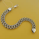 Срібний браслет чоловічий широкий подвійний струмок. Ширина 8 мм. Чорнене срібло 925. Довжина 19 см, фото 10