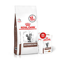 Royal Canin Gastrointestinal Cat 4кг+12 паучей Корм для кошки при нарушении пищеварения