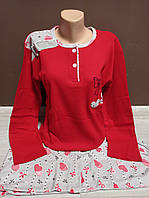 Підліткова піжама для дівчини Фавн Туреччина на 14-18 років розміри 100% бавовна двійка кофта і штани  червоний