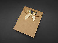 Сборные картонные пакетики для подарков. Цвет крафт. 16х12х6см