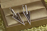 Сережки Xuping Jewelry подвійний спис 3,5 см сріблясті, фото 3