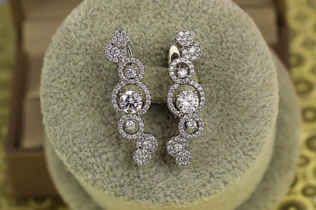 Сережки Xuping Jewelry Бульбашки 3 см сріблясті