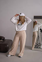 Жіночі спортивні штани з високою посадкою з двонитки батал, фото 5