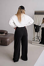 Жіночі спортивні штани з високою посадкою з двонитки батал, фото 4