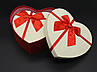 Коробка подарункова серце з бантиком. Три шт./комплект. Колір червоний. 22х20х9 см., фото 3