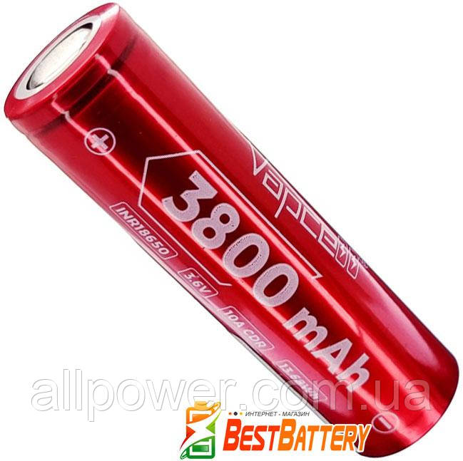 Аккумулятор 18650 VapCell F38 3800 mAh Li-Ion INR, 3.7В, 10А, Red. Без ...