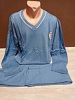Мужская пижама батал Турция Dalmina 52-58 размеры двойка реглан и штаны хлопок голубая