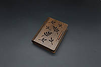 Деревянная шкатулка-книга из фанеры с резьбой листья для денег и украшений 12х9(10х6.3)м