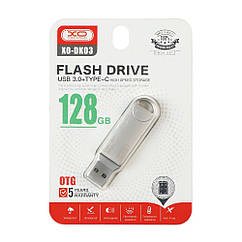USB Flash Drive XO DK03 USB3.0+Type C 128GB Колір Сталевий
