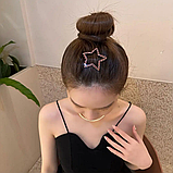 Заколка для волосся Зірка зі стразами Fashion 5 см бузковий, фото 3