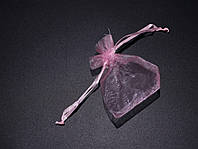 Красивые мешочки для подарков из органзы цвет розовый. 7х9см