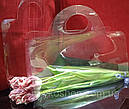 Сумочка для букетів квітів з ручками 35*26*14 см з прозорого пластика від українського виробника, фото 3