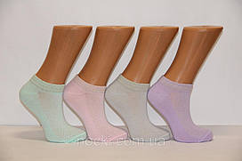 Жіночі шкарпетки короткі з бавовни в сіточку КЛ 36-40 пастель асорті гумка люрекс