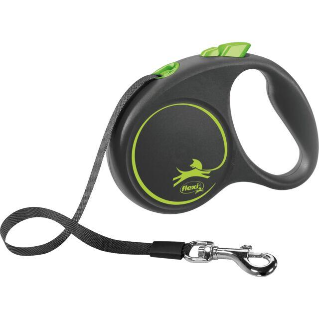 Flexi Black Design S повідець-рулетка (5 м, до 15 кг, стрічка)