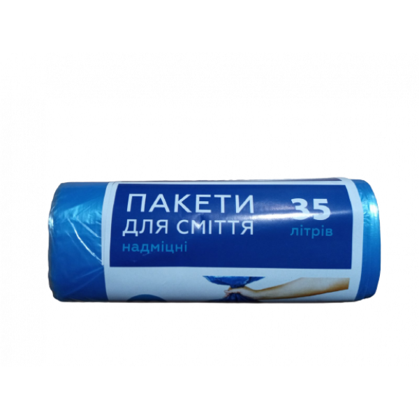 Пакети для сміття Devisan сині HDPE, 50х55 см, 7 мкм, 35л/30шт.