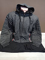 Костюм утепленный с мехом для мальчика подростка Графит 14-18 лет двойка куртка и штаны черный
