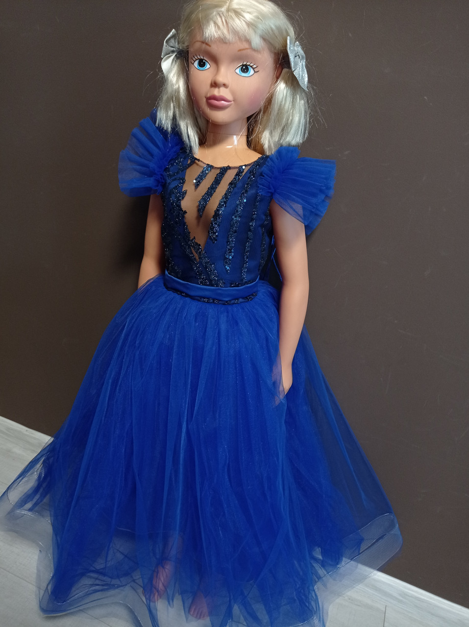 Бальна пишна сукня для дівчинки на ранок та свято Леді у синьому 6-8 років Україна синє